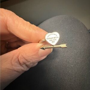 Tiffany & Co. Silver Heart and Arrow Ring